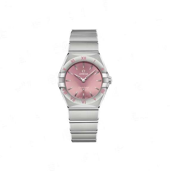 Omega constellation series constellation watch Shi Ying movement Roman scale, simple and compact women's watch Swiss watch 28mm pink