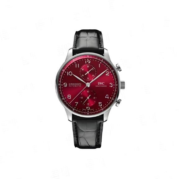 IWC IWC Portuguese series automatic mechanical movement timing function waterproof men's and women's watches 41mm red dial fine steel case crocodile leather strap