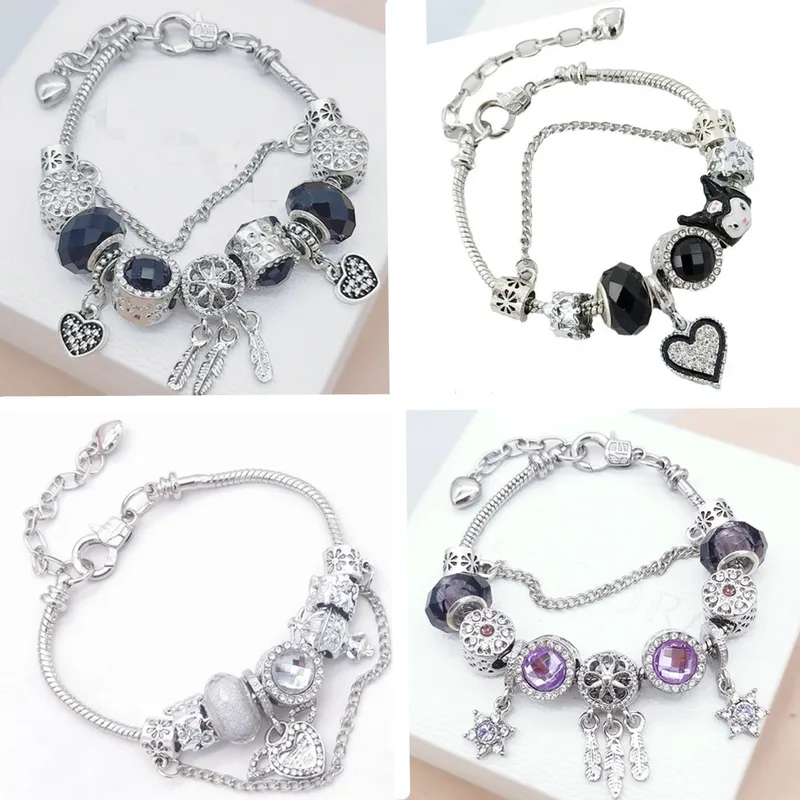 Casual minimalist style heart-shaped alloy chain bracelet