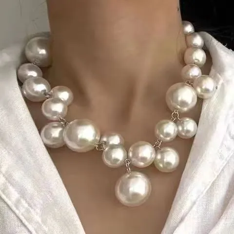 Classic style solid color imitation Pearl Lady Necklace