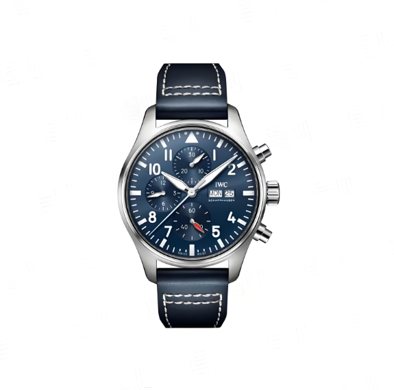 IWC International Pilots Series Automatic Mechanical Movement Date Day Display Timing Men's Swiss Watch 43mm Blue Dial fine steel Case Leather Strap